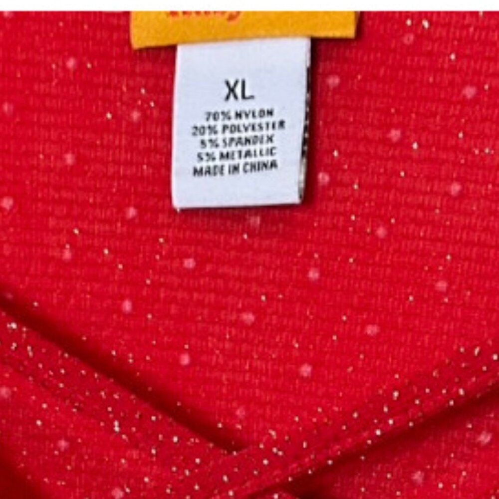 Ruby Rd. Red And Gold Sparkly Tunic Xl Euc - image 4